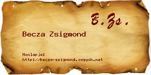 Becza Zsigmond névjegykártya